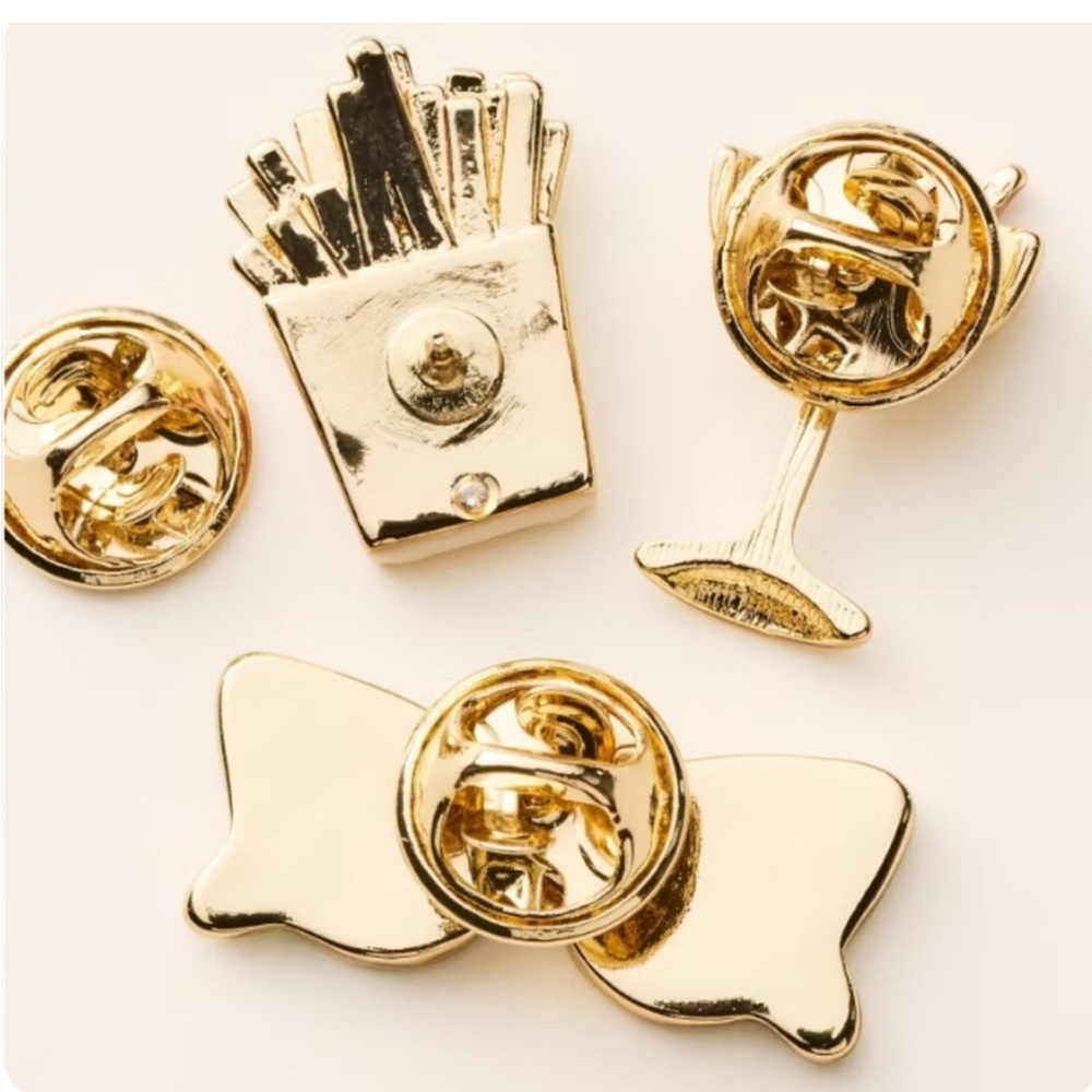 Kate Spade x Target collab Green and Gold Brooch Set of three pins - NWT - Picture 5 of 7